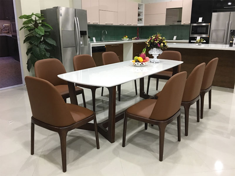 Bàn ăn bọc nỉ cao cấp, sang trọng. Bàn Ăn Thiết Kế Hàn Quốc Đẹp Sang Trọng Giá Rẻ