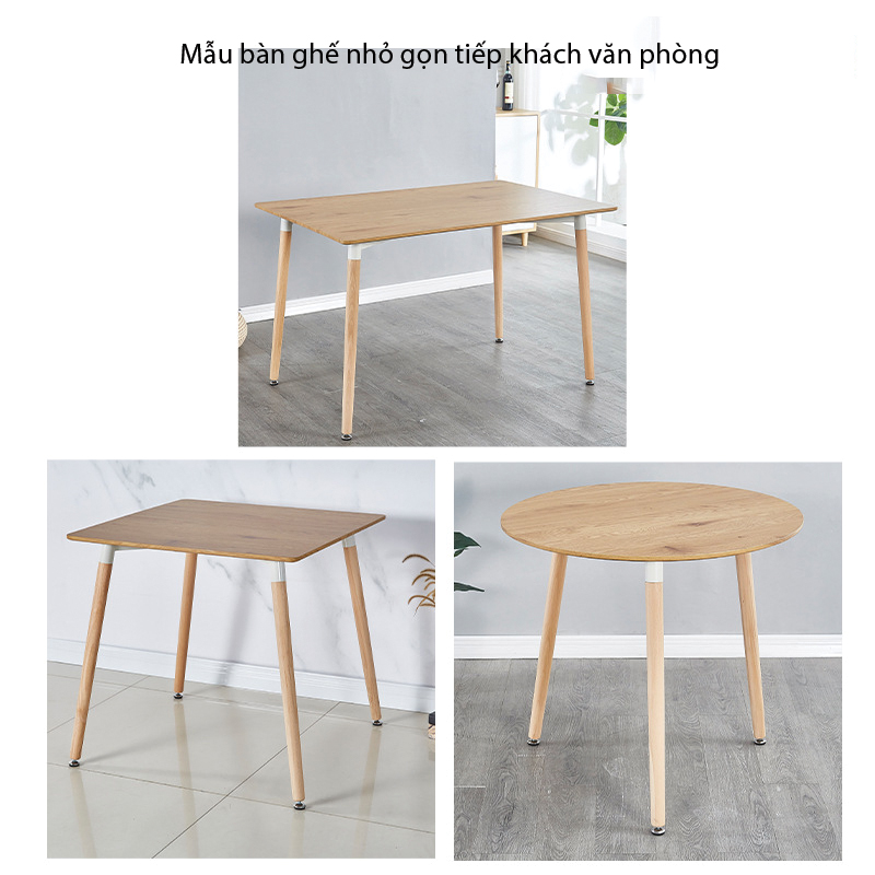 ban-tiep-khach-showrom-nho-gon bàn ghế màu vân sồi
