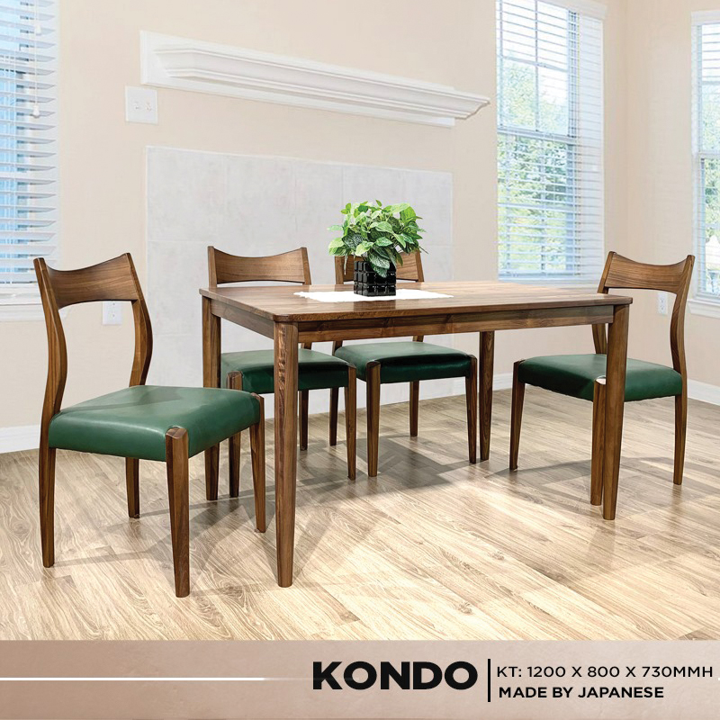bo-ban-an-4-ghe-oc-cho Bộ bàn ăn kiểu dáng nhật bản siêu thấp Kondo