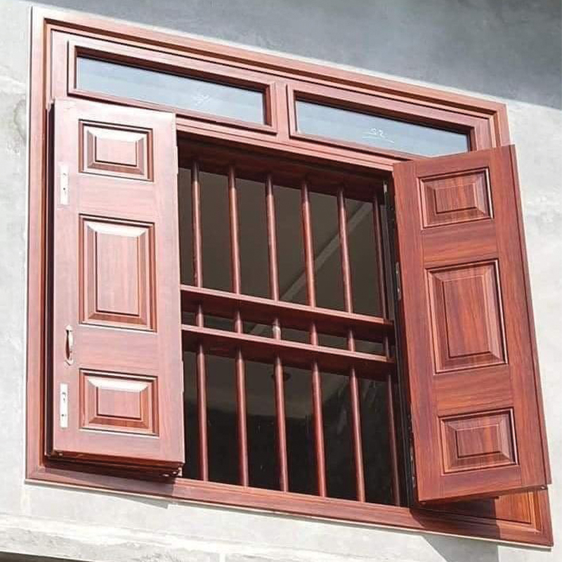 cua-thep-van-go-cua-so cửa sổ thép vân gỗ lim