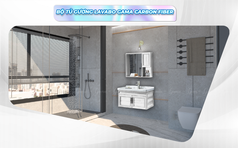 Bộ tủ gương Lavabo GAMA cao cấp GMLTT825