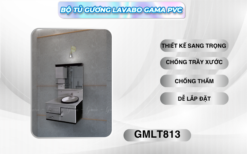 Đặc điểm nổi bật của Bộ tủ gương Lavabo GAMA cao cấp GMLT813