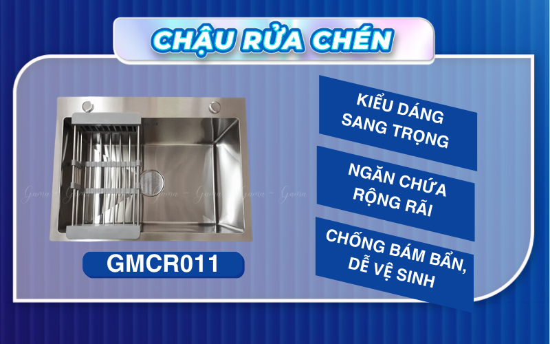 Bồn rửa chén đúc Inox 201 Gama GMCR011