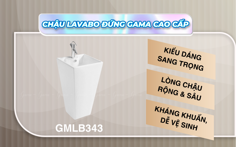 Chậu Lavabo đứng Gama GMLB343