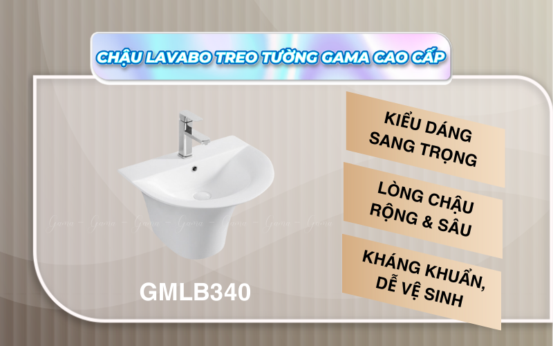 Chậu Lavabo đặt bàn Gama GMLB340