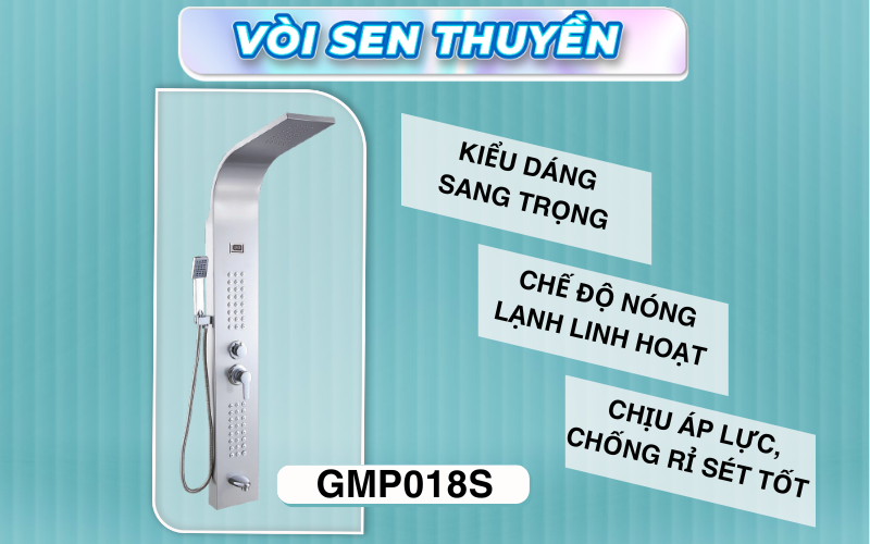 Vòi sen thuyền inox 304 phòng tắm GAMA GMP018S