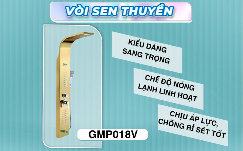 Vòi sen thuyền inox 304 phòng tắm GAMA GMP018V