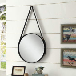 Gương tròn phòng tắm dây da GAMA GMGT0160D