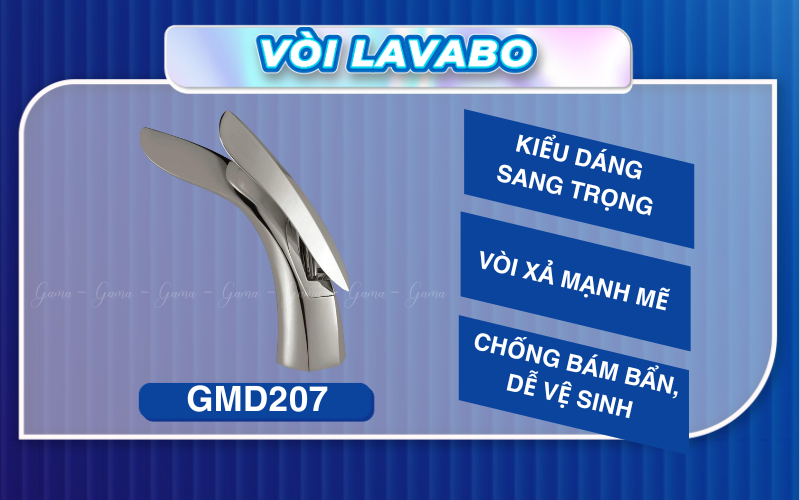 Vòi Lavabo đồng thau nóng lạnh GAMA GMD207