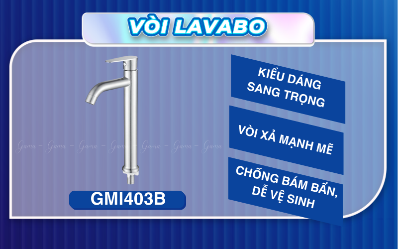 Vòi Lavabo lạnh inox 304 bóng GAMA GMI403B