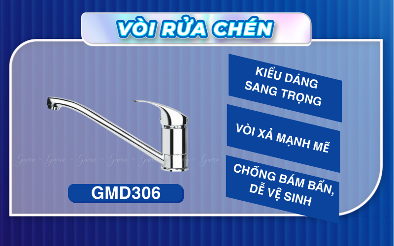 Vòi rửa chén đồng thau GAMA GMD306