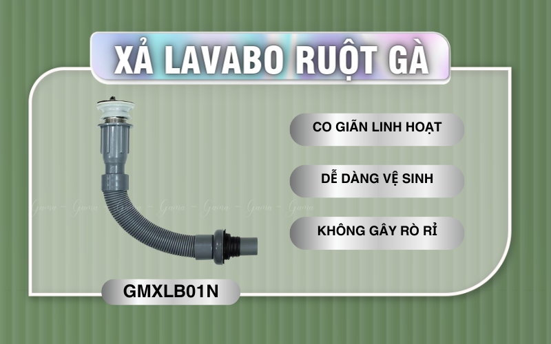 Bộ xả nhấn Lavabo ruột gà GAMA GMXLB01N