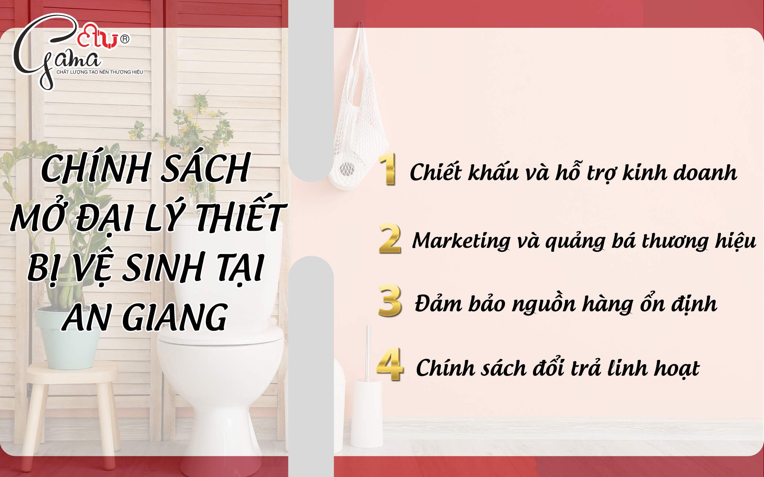 Chính sách mở đại lý thiết bị vệ sinh tại An Giang