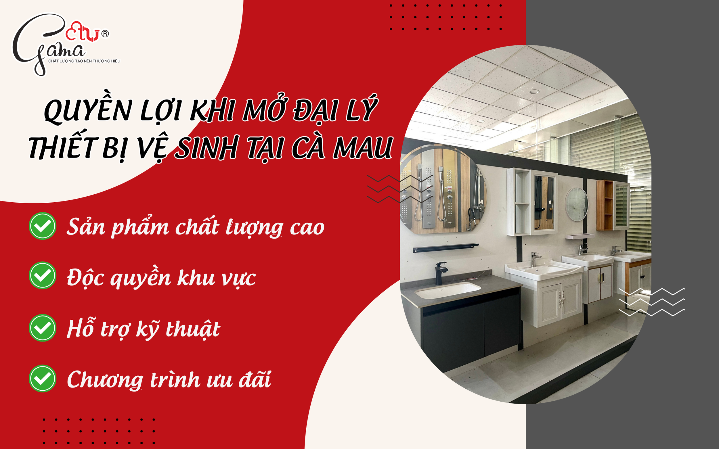 Quyền lợi khi mở đại lý thiết bị vệ sinh tại Cà Mau