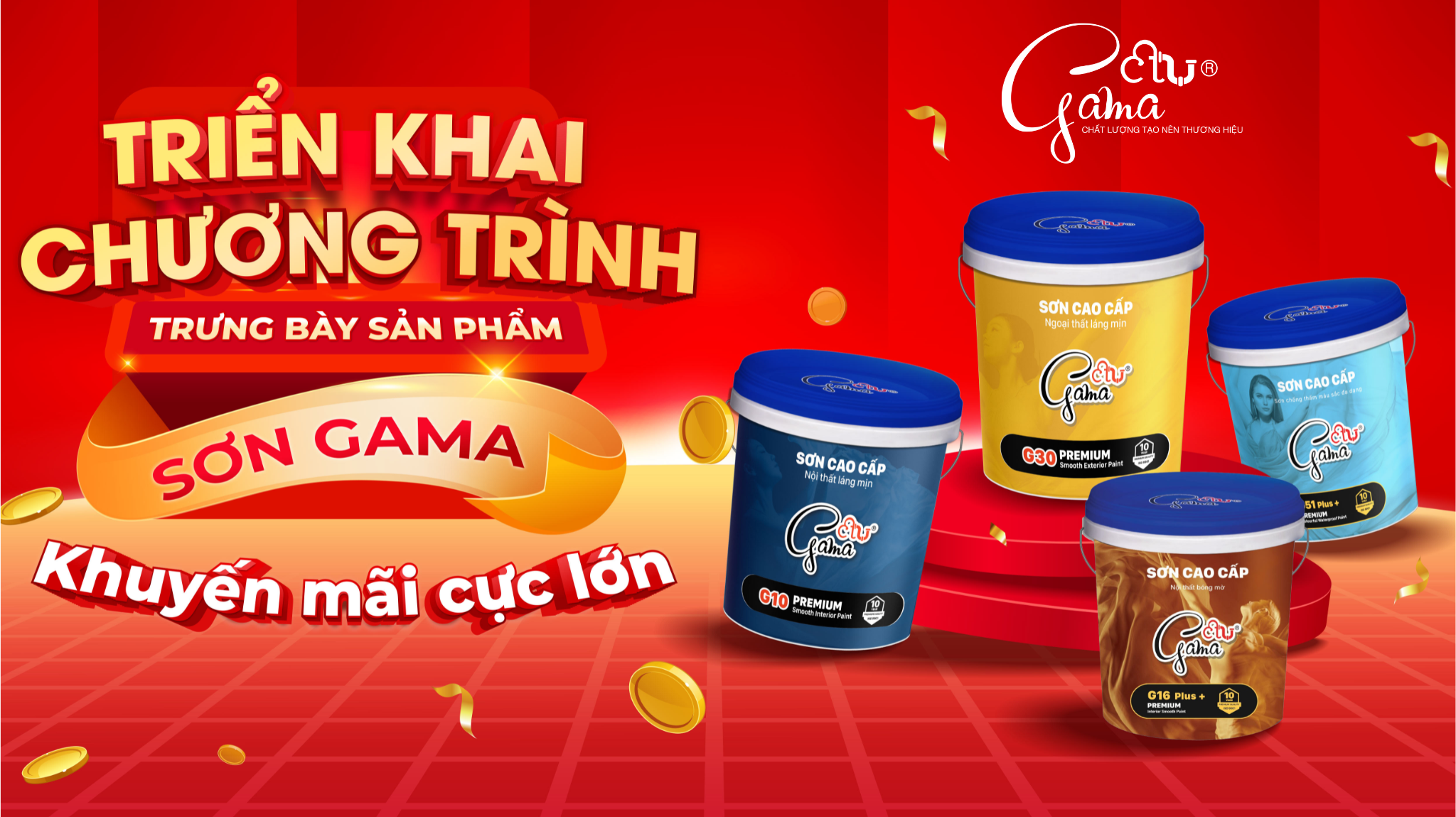 Trưng bày sản phẩm Sơn Gama - Khuyến mãi cực lớn