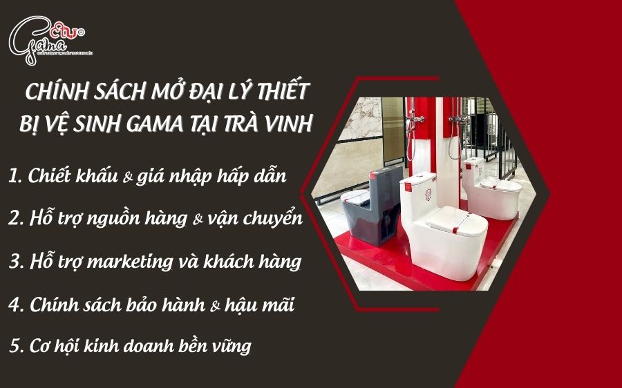 Chính sách mở đại lý thiết bị vệ sinh Gama tại Trà Vinh
