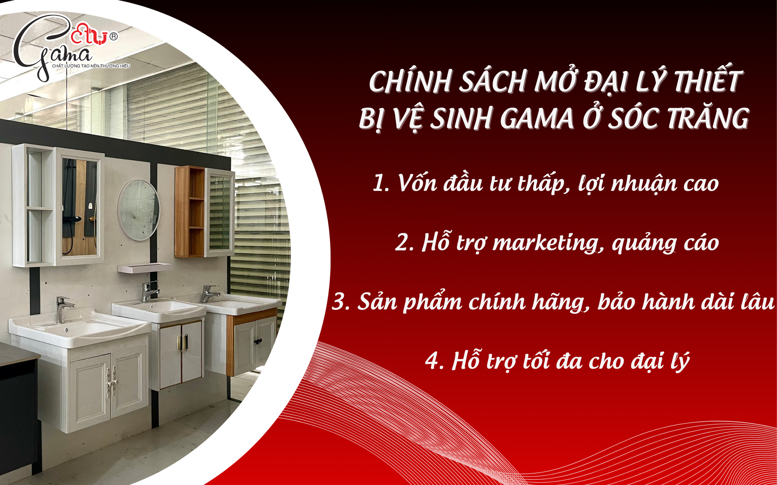 Chính sách mở đại lý thiết bị vệ sinh Gama ở Sóc Trăng