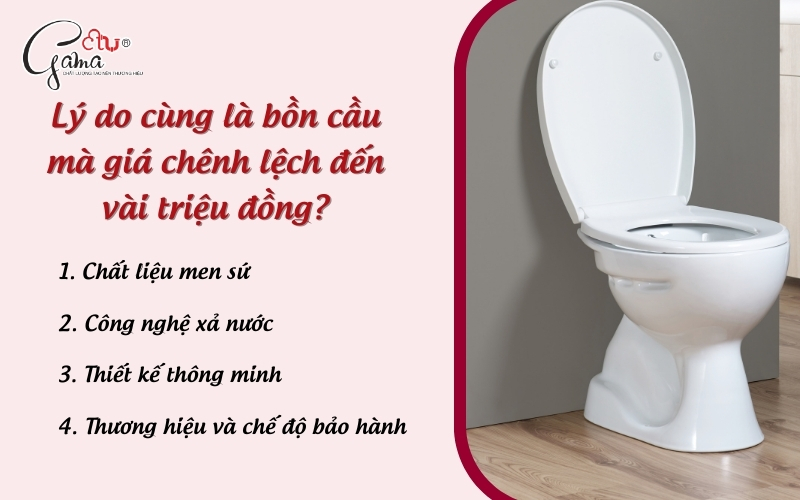 Tại sao cùng là bồn cầu mà giá chênh lệch đến vài triệu đồng?