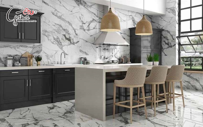 Gạch ốp tường trang trí phòng ăn và bếp