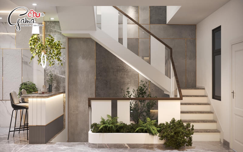 Gạch ốp tường trang trí cầu thang