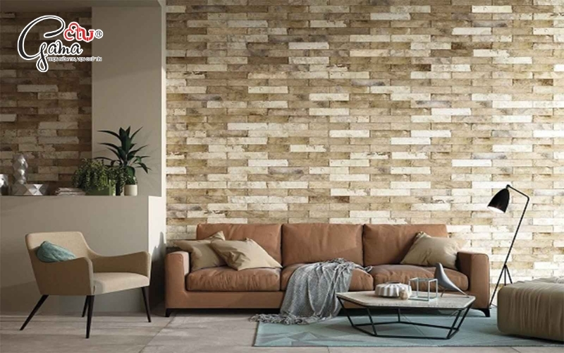 Gạch ốp tường trang trí phòng khách