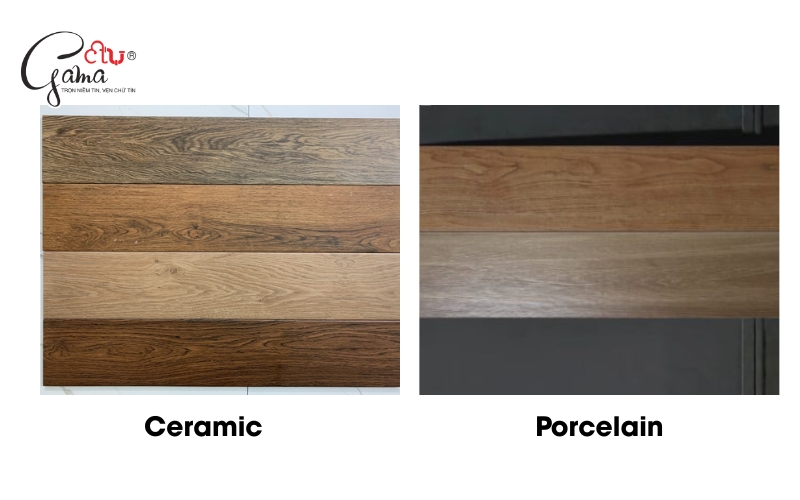 So sánh gạch lát nền giả gỗ Ceramic vs Porcelain