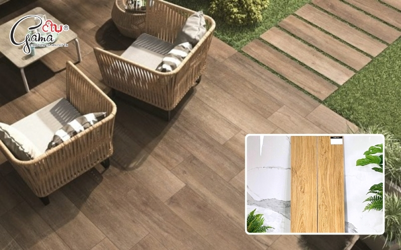 Gạch giả gỗ ngoài trời