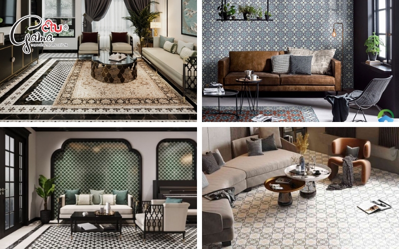 Một số cách phối màu gạch bông