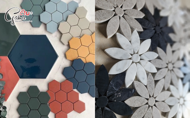 Gạch bông họa tiết mosaic nghệ thuật