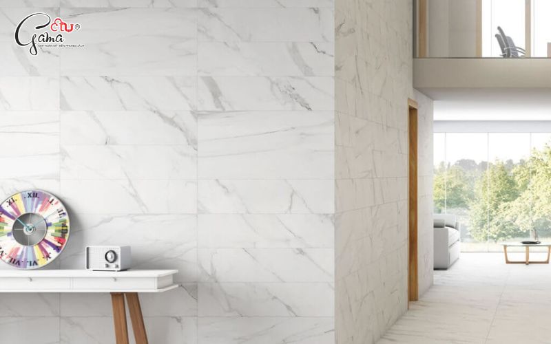 Gạch vân đá trắng ánh kem