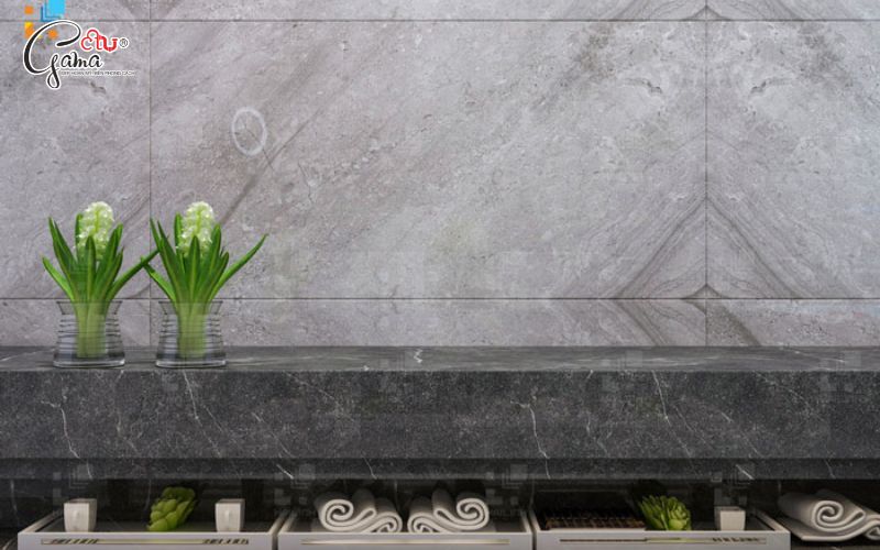 Gạch granite vân đá xám đậm