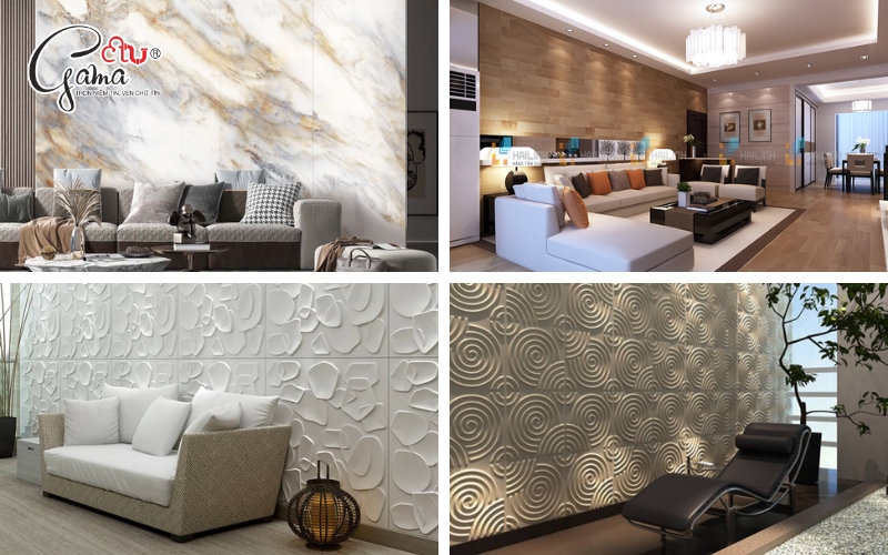 Mẫu gạch ốp tường phòng khách đẹp