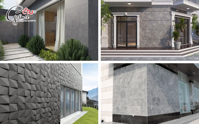 Mẫu gạch ốp tường mặt tiền, ngoại thất