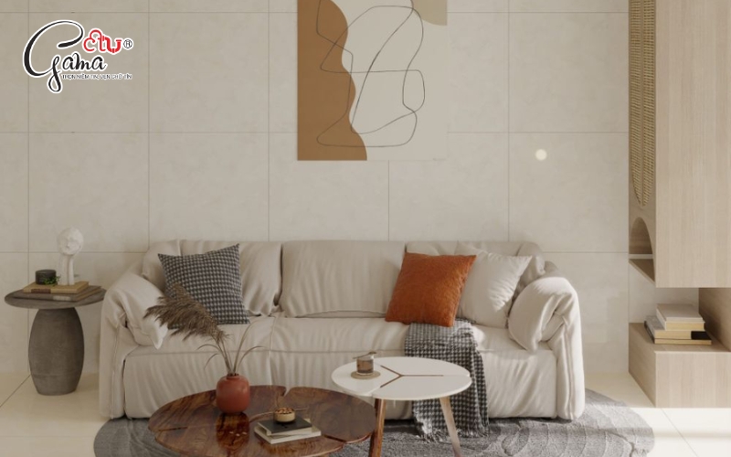 Vì sao nên ốp tường phòng khách bằng gạch thay vì sơn hoặc giấy dán tường?