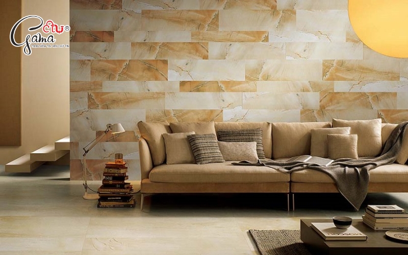 Be – nâu nhạt + nền giả gỗ: Tạo sự liền mạch tự nhiên