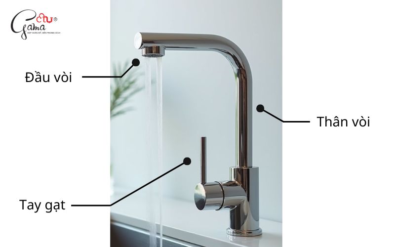 Cấu tạo vòi rửa chén nóng lạnh