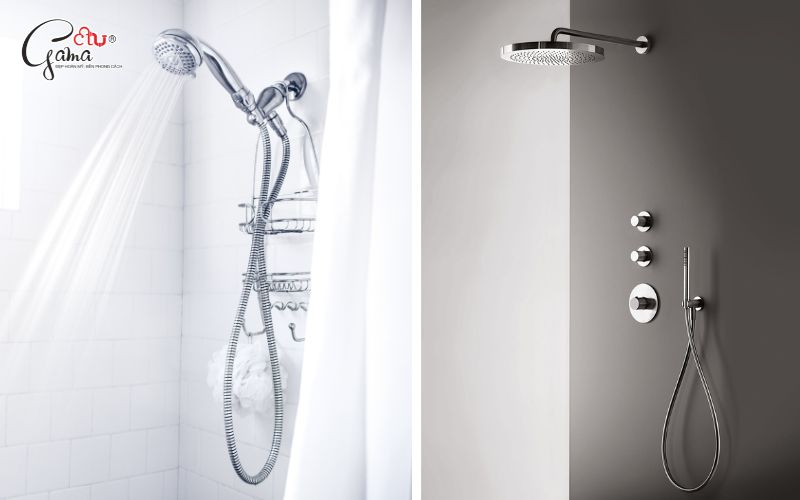 So sánh vòi sen thường và sen âm tường