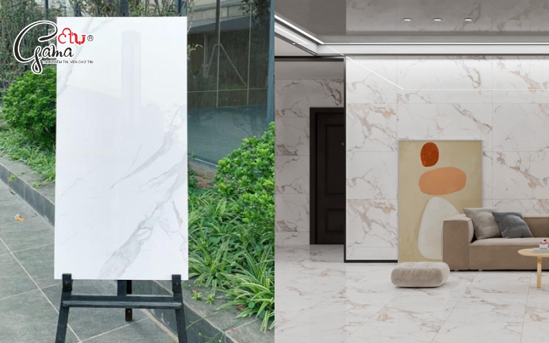 Gạch ốp tường khổ lớn 60x120, 80x160 – phong cách sang trọng Châu Âu