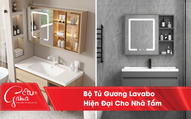 Bộ Tủ Gương Lavabo Cho Nhà Tắm Hiện Đại