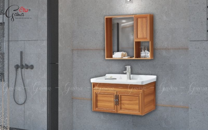 Bộ tủ gương Lavabo Carbon Fiber Gama cao cấp GMLTG826