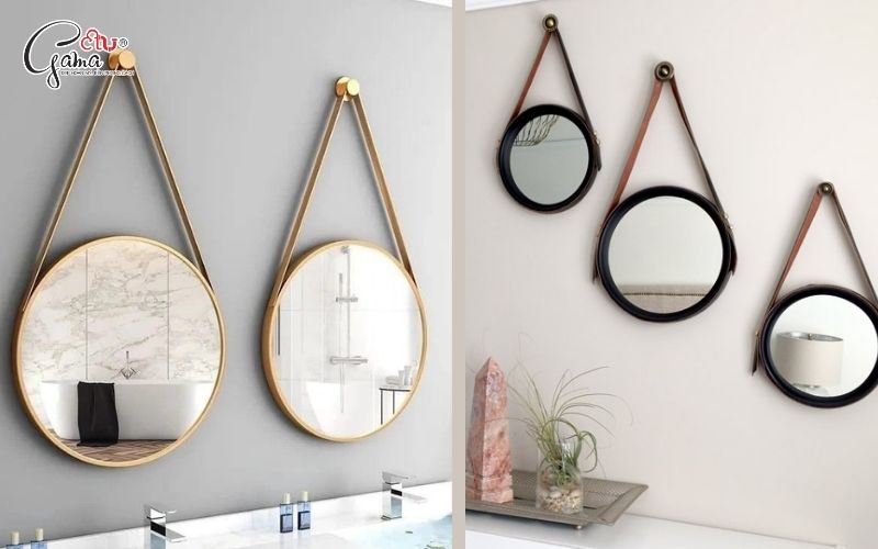 Ưu điểm nổi bật của gương dây da trong thiết kế nhà tắm hiện đại