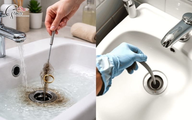 Dị vật rơi vào ống thoát nước