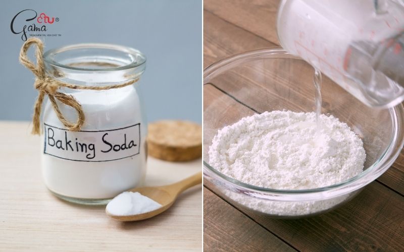 Dùng giấm và baking soda