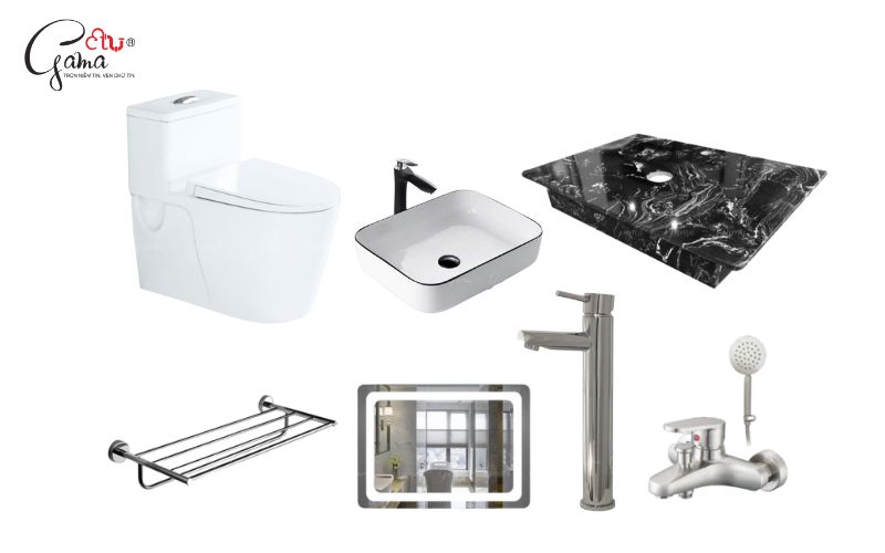 Bộ thiết bị vệ sinh gọn đẹp, tối ưu không gian