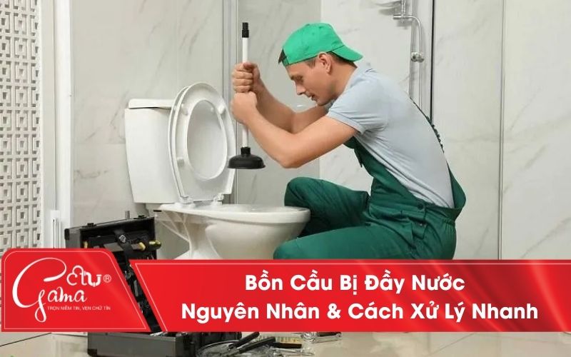Bồn cầu bị đầy nước và cách xử lý