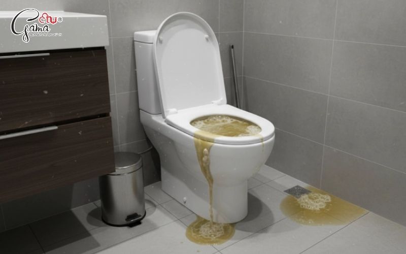 Các dấu hiệu nhận biết bồn cầu bị đầy nước