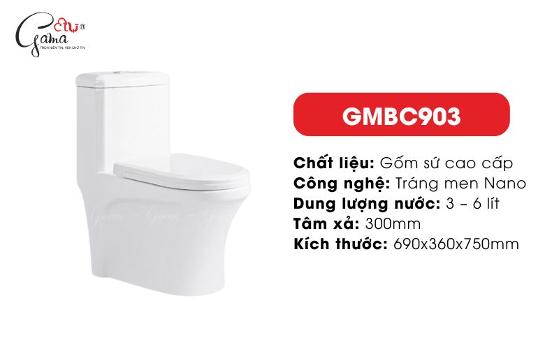 GMBC903 – Mẫu bồn cầu xả êm được nhiều gia đình lựa chọn
