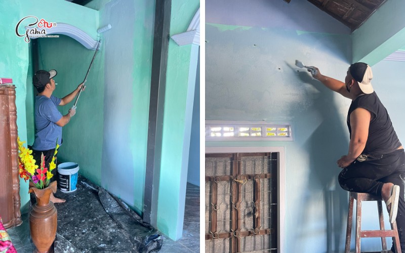 Hộ cụ Trung – Chi phí thi công & vật tư sơn toàn bộ căn nhà