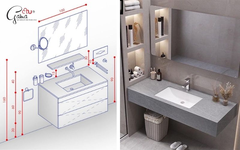 Lavabo âm bàn và lavabo đôi