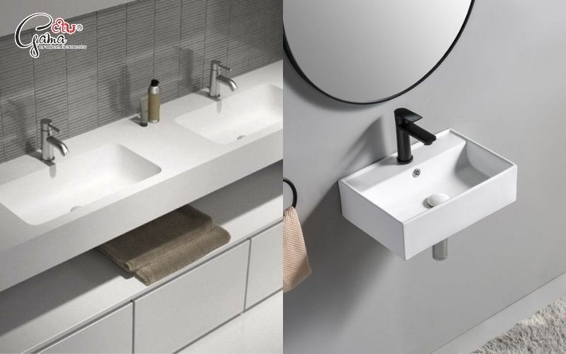 Lavabo treo tường và lavabo đôi